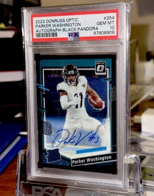 2023 Donruss Optic Parker Washington Black Pandora Auto #’d /25 PSA 10 Pop 1 🍇