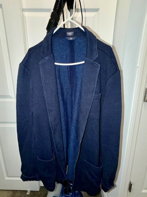 Faherty Mens Single Breasted Two Button Inlet Knit Blazer Size XXL Blue Business