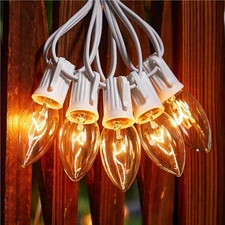 Minetom C9 25FT 25 Clear Bulbs Christmas String Lights Warm Outdoor