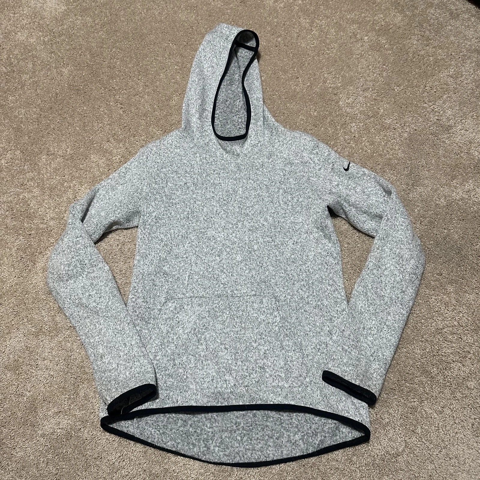 Nike Hoodie Womens Small Gray Therma-FIT Pullover Sweatshirt Athletic Running