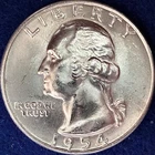 1954-D Washington Quarter 90% Silver Choice BU