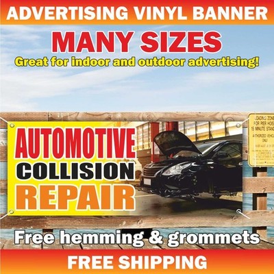 AUTOMOTIVE COLLISION REPAIR Advertising Banner Vinyl Mesh Sign auto service