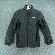 The North Face Jacket Girls Large 14/16 Black Quilted Full Zip Outdoor Hiking
