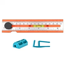 Woodworking Ruler Scribing Ruler Adjustable Guide With Angle Marking Portable 