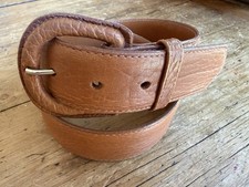 Vintage Ralph Lauren Brown Leather Belt sz 30 Embossed Horse Nice