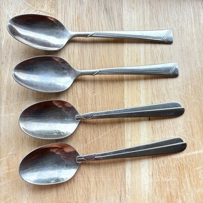 Vintage Oneida USA Teelöffel 4 Edelstahl Ersatzlöffel Mid Century 