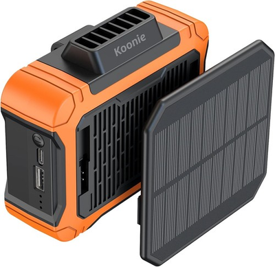 #ad Koonie 10000mAh Waist Clip Fan with Solar Panel 30H Working Flashlight amp; Charger $19.99