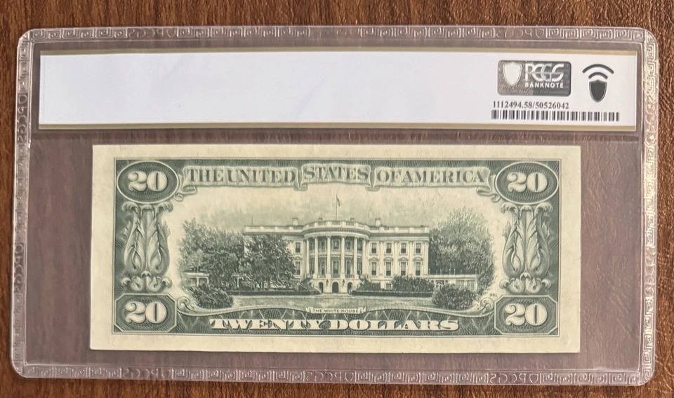 $20 1950E FEDERAL RESERVE NOTE NEW YORK PCGS 58PPQ FR# 2064-B NEAT SERIAL # - Image 2 of 2