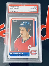 PSA 10 ~ 1986 Topps #96 BOB GAINEY HOF CANADIENS  POP 7 GEM MINT