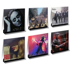 Vinyl Record Shelf Wall Mount, 6 Pack 12 inch Black Acrylic Album Record Hold...