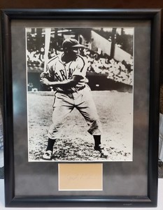🔥 EXTREMELY RARE Josh Gibson Cut Signature Autograph In Framed Pic with COA 🔥