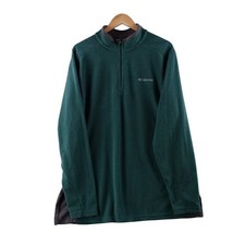 Columbia Fleece 1/4 Zip Long Sleeve Pullover Sweater Mens XL Green Gray Outdoor