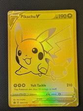 Pikachu V Full Art Oro SWSH145 Pokemon Celebrazioni Stella Nera Promo