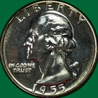 1955 Washington Quarter Silver Proof PF Coin, Scratches on Obverse #36403