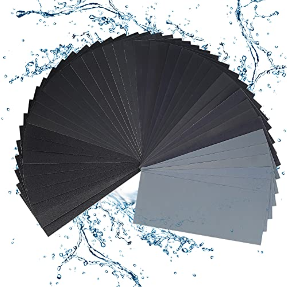 56 Kit Carta Abrasiva,Carta Vetrata,Grinta Carta Vetrata,56 Pezzi Levigatura a U