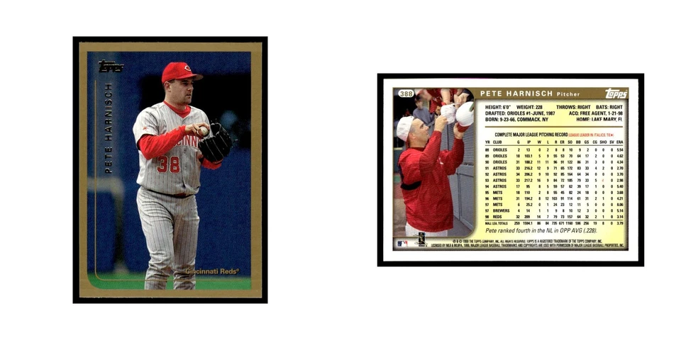 Pete Harnisch 1999 Topps #388 Cincinnati Reds Baseball Card NM - Image 3 of 3
