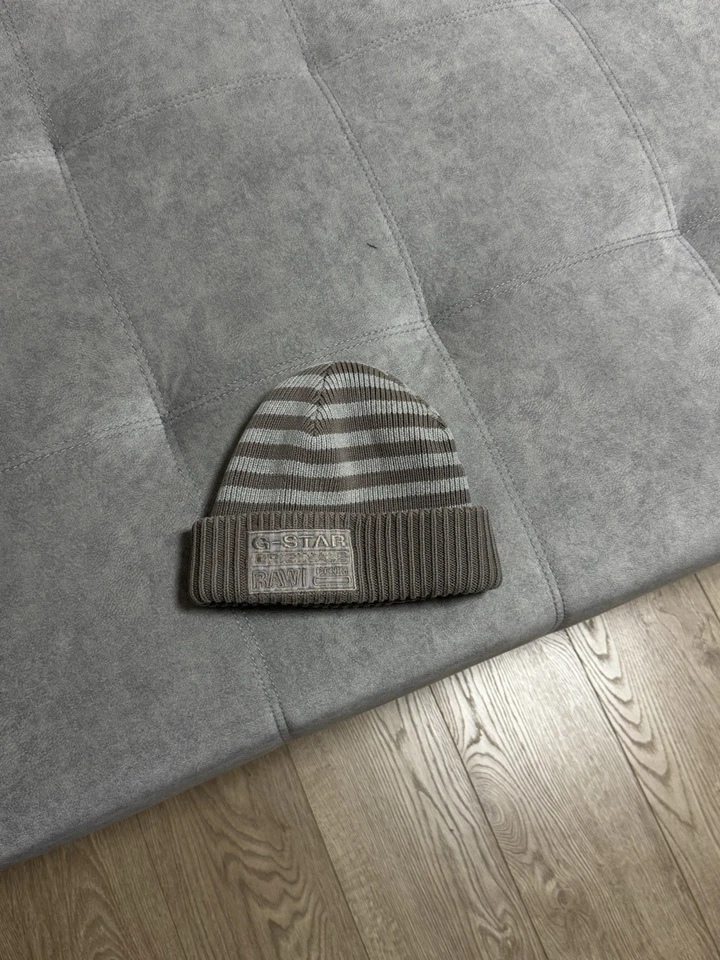 Vintage G-Star RAW Knitted Y2K Avant Garde Striped Big Hat Cap Knit - Image 4 of 4