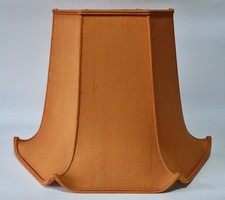 Large Vintage Satin / Silk Lined Orange Lampshade / Standard Lamp