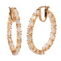 Naturlicher ÄThiopischer Welo Opal Ohrringe Vermeil 14K Gelbgold