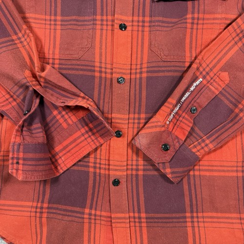 Diesel Long Sleeve Plaid Shirt Men's Sz Medium Orange Red Button-up 100% Cotton - Bild 4 von 12