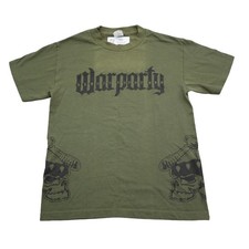 Warparty Shirt Men S Green ALSTYLE Short Sleeve Crew Neck Cotton Graphic Print T