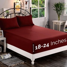 Elegant Comfort 1500 Premium Quality Fitted Sheet Ultra Soft 18-24 Inch Extra...