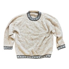 Vintage 1990s Alpaca Hand Knit Alpaca Aztec Sweater