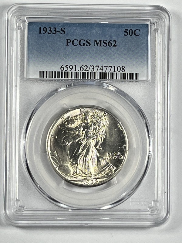 1933-S Walking Liberty Half Dollar : PCGS MS62