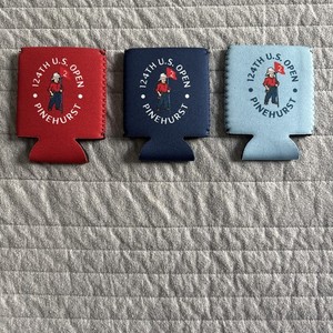 US Open Golf Koozies From Pinehurst Red, Blue And Light Blue (3 Total)