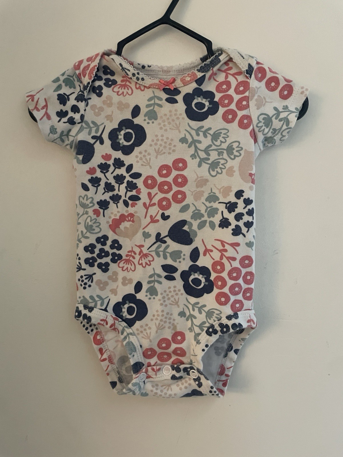 Carter's Baby Girls Colorful Floral 100% Cotton Short Sleeve Bodysuit White 6 M