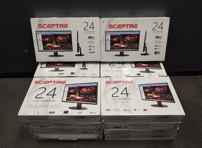 Lot of 18 NEW Sceptre 24  LED Monitors   Full HD 1080p 100Hz HDMI VGA   Bulk Dea