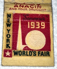 "1939 NEW YORK WORLD'S FAIR * Compliments of ANACIN" Struck Cover