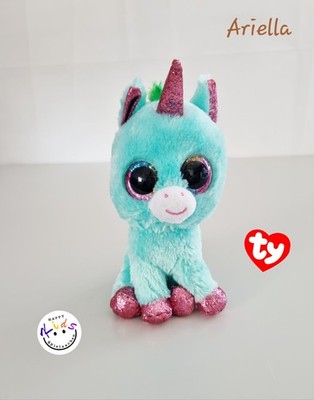 Ty Glubschi Beanie Boo Kuscheltier Einhorn Pony Pferd '' Ariella '' 18cm