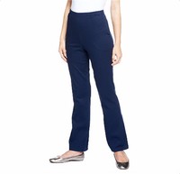 Denim & Co. how Timeless Petite Stretch Boot Cut Pants W/ Side Pockets Navy L Denim & Co. how Timeless Petite Stretch Boot Cut Pants W/ Side Pockets Navy L