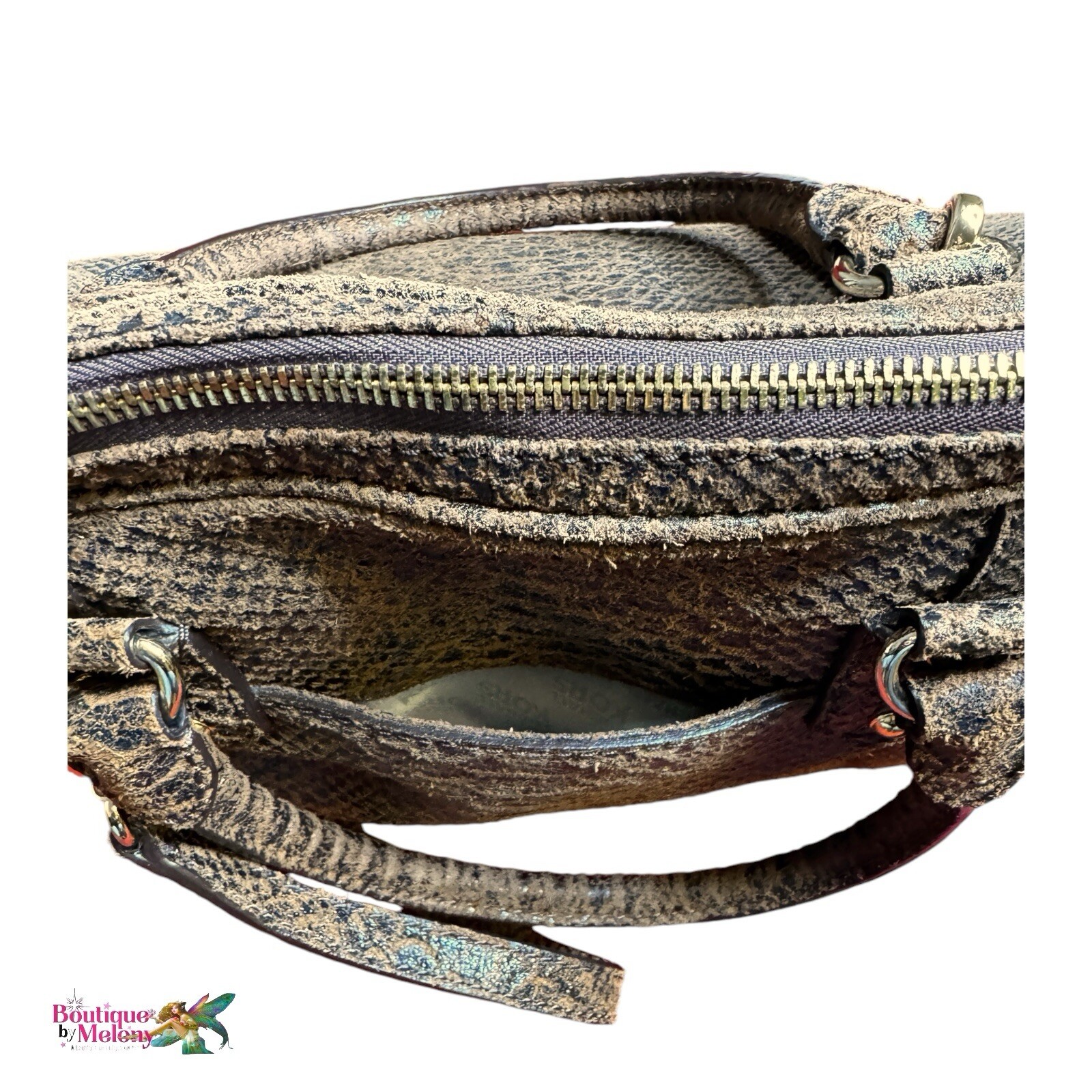 Michael Kors Mocha Python Handbag Crossbody Leath… - image 5