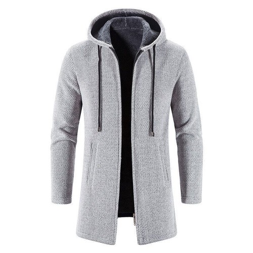 Fleece Cardigan Men Hooded Sweaterscoat Male Sweater Jackets Hoodies Outwear - Bild 3 von 12
