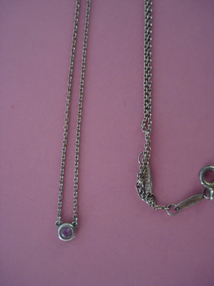 COLLAR TIFFANY & CO ELSA PERETTI POR YARDA ZAFIRO ROSA ESTERLINA .08 Foto 3 de 3