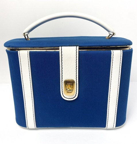 Vintage Train Vanity Case Make Up Trunk Purse Bag Luggage Travel Celebrity 1960s - Picture 2 of 24