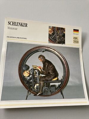 Schlenker Prototype Monowheel 1910 Collectible Motorcycle Map Atlas Germany