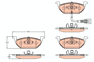 TRW GDB2108 Bremsbelagsatz, Scheibenbremse für AUDI,SEAT,SKODA,VW