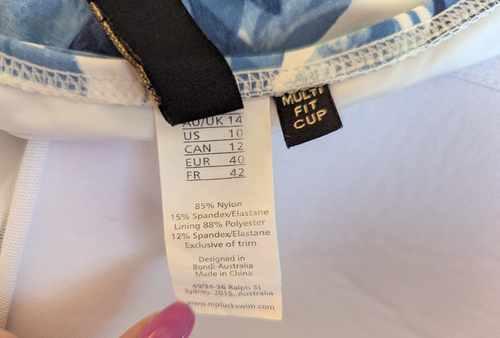 Niptuck Sz 10 Bathing Swim Suit One Piece Tummy Slimming Blue Oasis Joanne - Picture 13 of 15