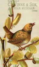 1870-80's Charles Winne Adrian, Mi Farm Machinery Flint Wagons Trade Card  P151