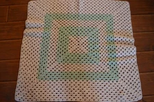 Afghan Crocheted Lap Blanket,Baby Blanket,Mint Green,Square 34 x 34"