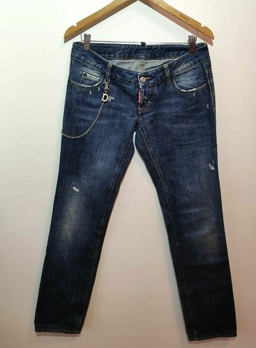 Dsquared Jeans Chain Men 44 Authentic W32 L34 Blue Ean An Slim Fit Made in  Italy | eBay