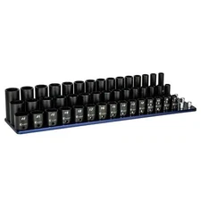 Capri Tools 3/8 in. Dr Shallow/Semi-Deep/Deep Impact Socket Set, Metric, 45-Pc