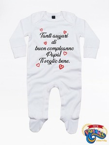 Tutina Pigiamino Tanti Auguri Di Buon Compleanno Papa Ti Voglio Bene Idea Regalo Ebay
