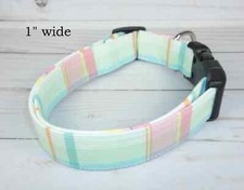 New Pastel Easter Spring Plaid Terri's Dog Collar handmade adjustable boy girl