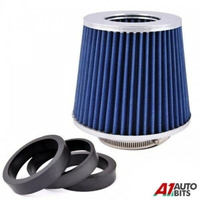 Universal Blue Car Sport Cone Air Filter Cone Induction Kit High Power 150 mm