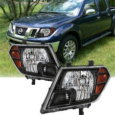 Headlights For 2009-2021 Nissan Frontier Truck Left & Right Pair Headlamps Black