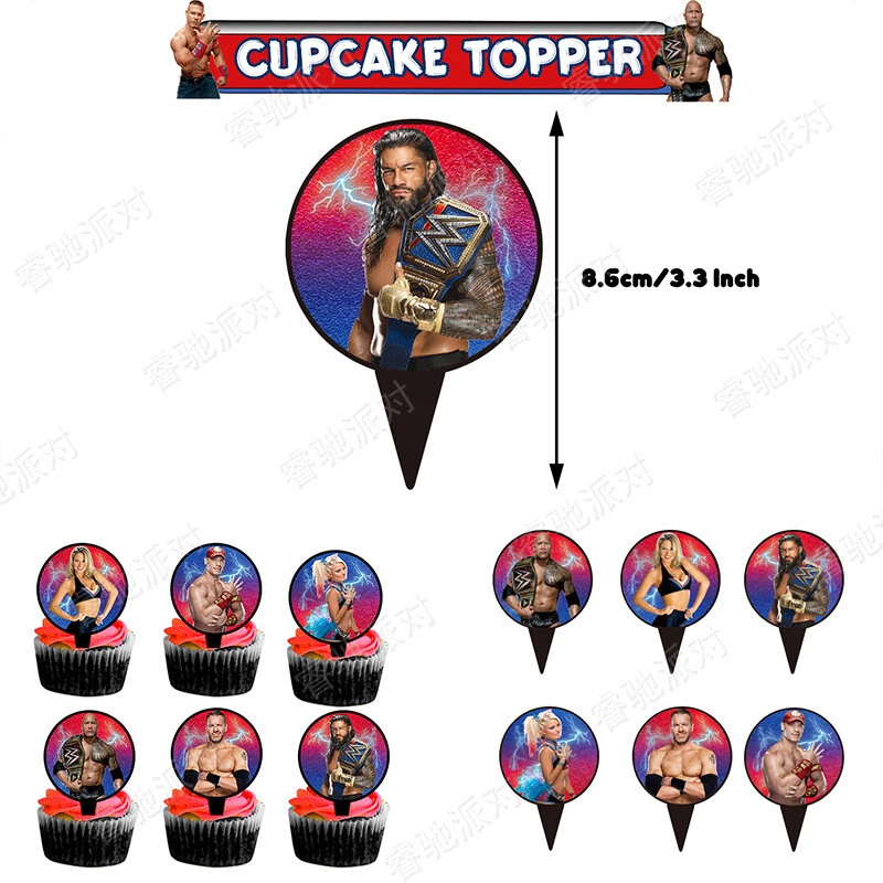 WWE SmackDown Theme Birthday Party Backdrop Decoration Supplies Set CM Punk 38pc - Image 4 of 4